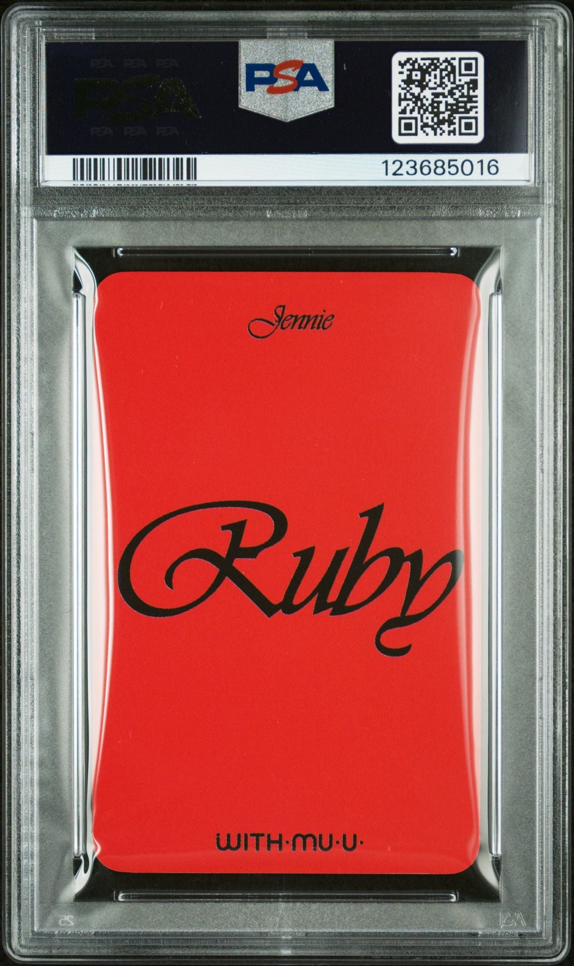 JENNIE 1ST STUDIO ALBUM RUBY WITHMUU FAN SIGN EVENT PHOTOCARDS JENNIE WITHMUU FAN SIGN PC-VER C GEM MINT PSA 10