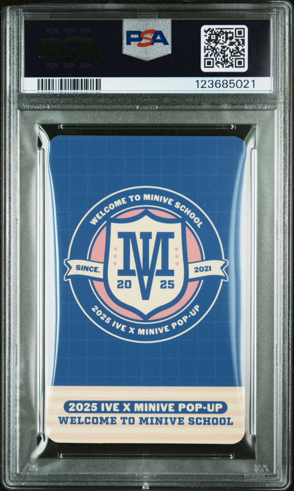 REI 2025 IVE X MINIVE MINIVE SCHOOL POP-UP STORE IN BUSAN & TOKYO OFFICIAL MD PURCHASE BONUS PHOTOCARD GEM MINT PSA 10