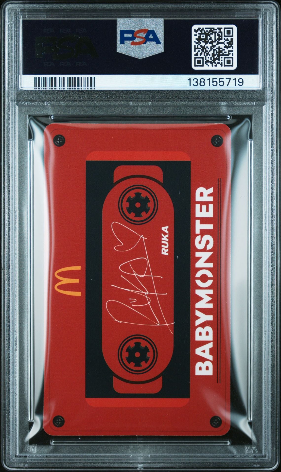 RUKA 2025 MCDONALD'S X BABYMONSTER CASSETTE PHOTOCARD MINT PSA 9