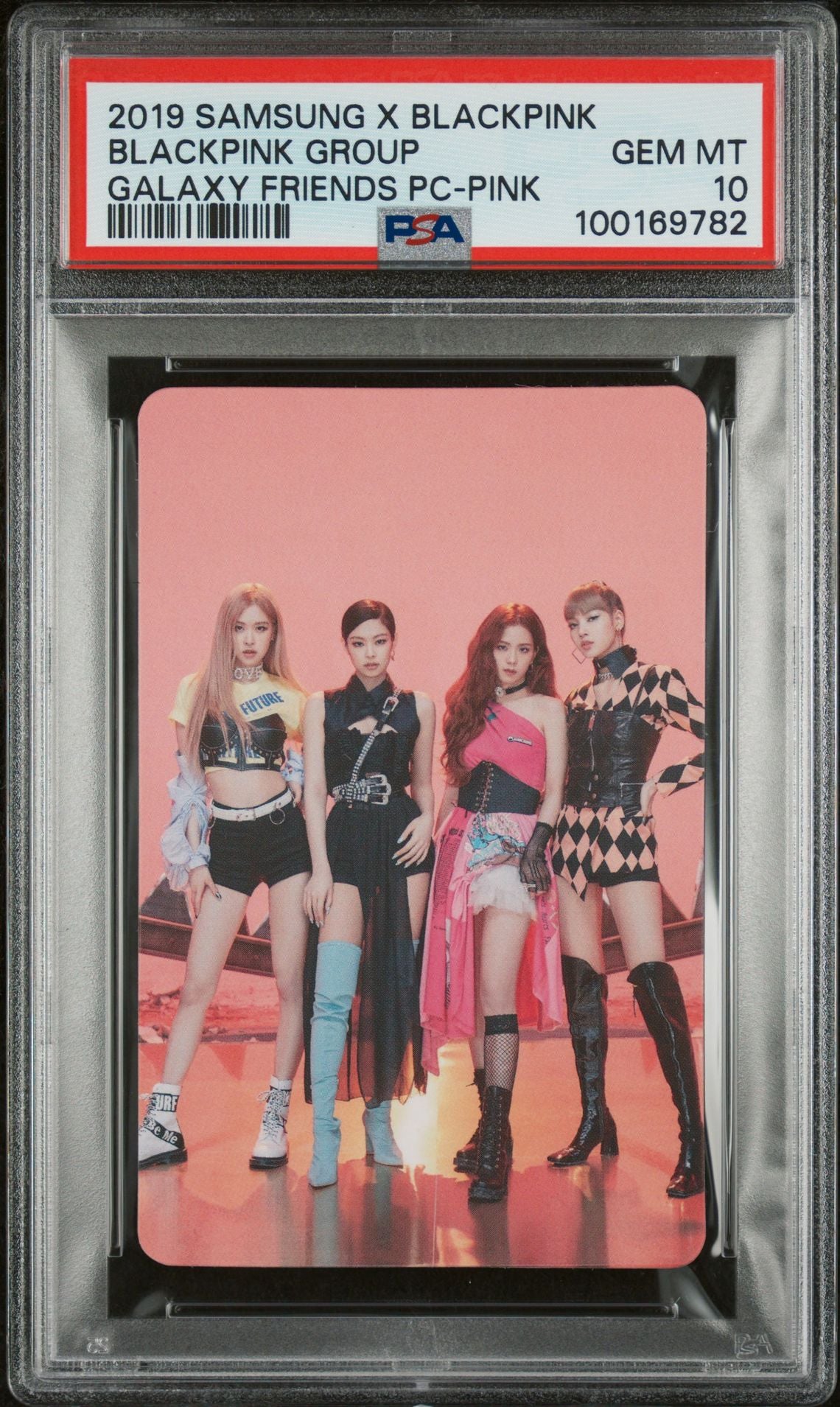 BLACKPINK GROUP 2019 SAMSUNG X BLACKPINK GALAXY FRIENDS PINK VERSION PHOTOCARD GEM MINT PSA 10