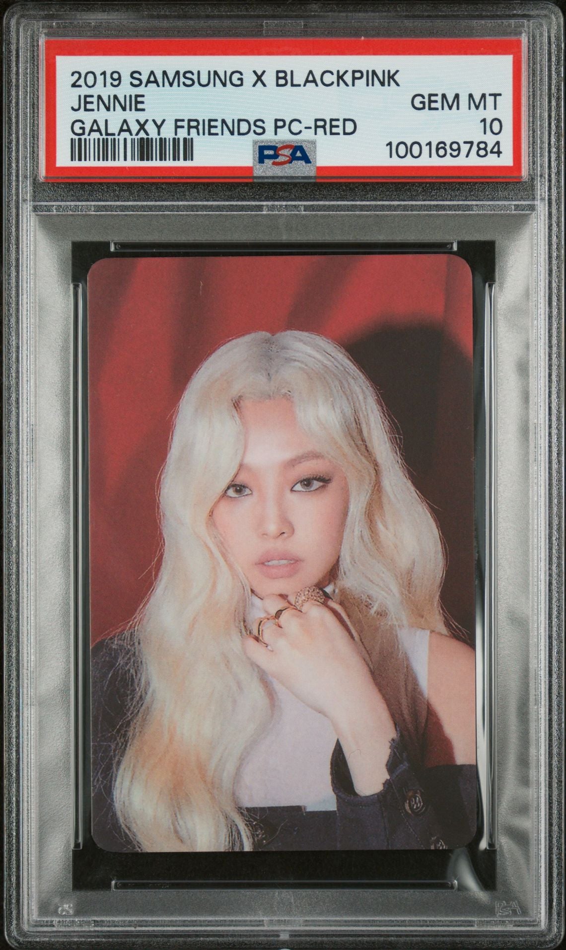 2019 SAMSUNG X BLACKPINK RED VERSION JENNIE PHOTOCARD GALAXY FRIENDS GEM MINT PSA 10
