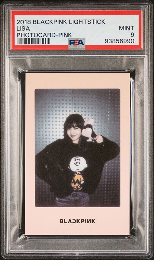 2018 BLACKPINK LIGHTSTICK PINK VERSION LISA PHOTOCARD MINT PSA 9