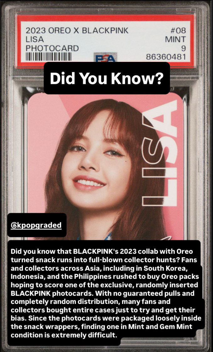LISA 2023 OREO X BLACKPINK PHOTOCARDS #08 MINT PSA 9