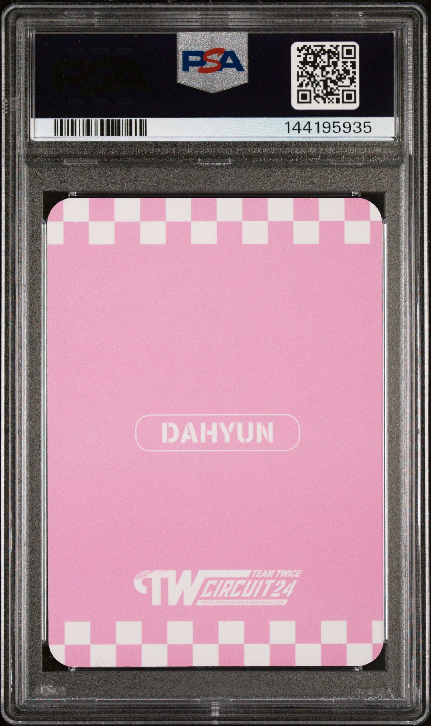 DAHYUN TWICE JP CIRCUIT 24 SEASON'S GREETINGS 2024 BONUS PHOTOCARD GEM MINT PSA 10