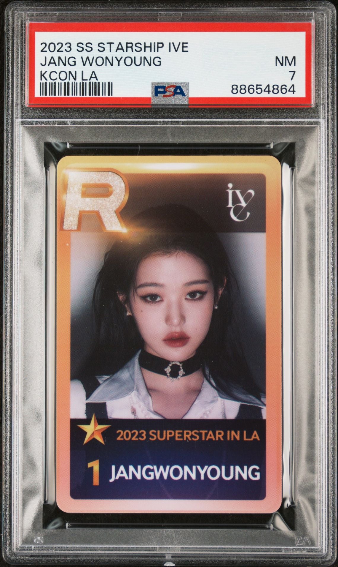 2023 SS STARSHIP IVE JANG WONYOUNG KCON LA PHOTOCARD NEAR MINT PSA 7