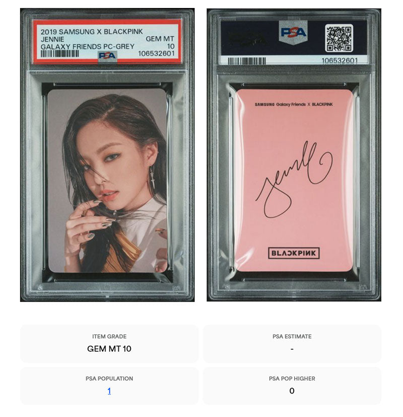 2019 SAMSUNG GALAXY FRIENDS X BLACKPINK JENNIE GREY GEM MINT PSA 10