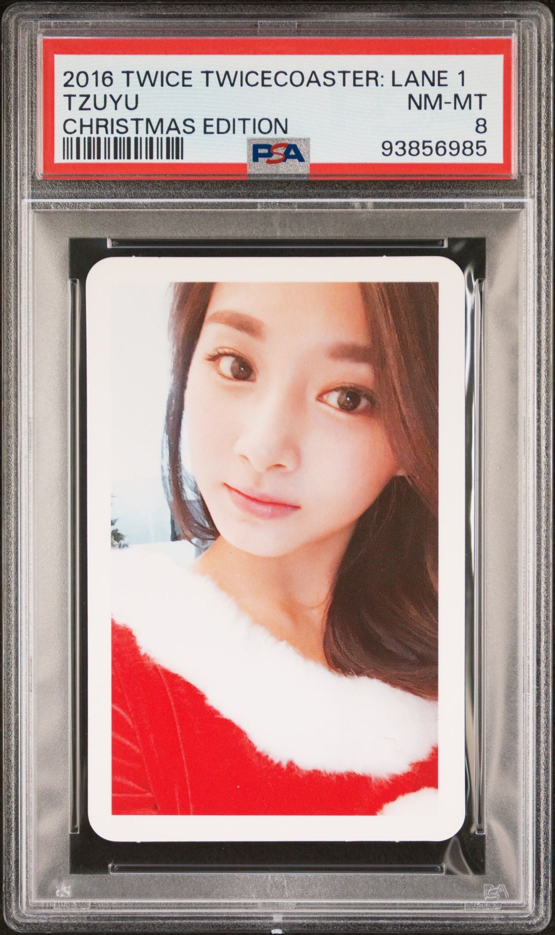 TZUYU 2016 TWICE TWICECOASTER: LANE 1 CHRISTMAS EDITION PHOTOCARD NEAR MINT - MINT PSA 8