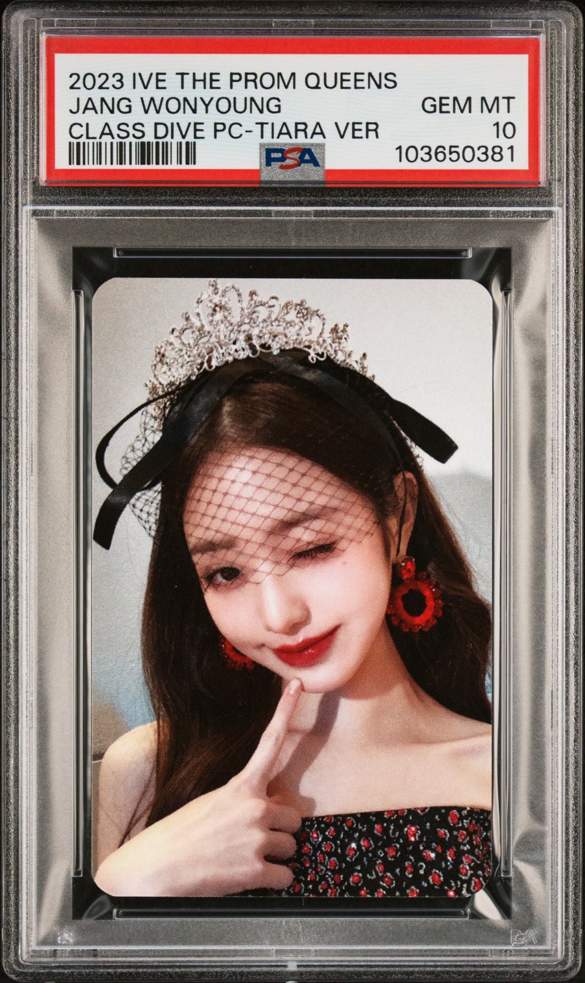WONYOUNG 2023 IVE 1ST FAN CONCERT THE PROM QUEENS CLASS PHOTOCARD CLASS DIVE TIARA VERSION GEM MINT PSA 10