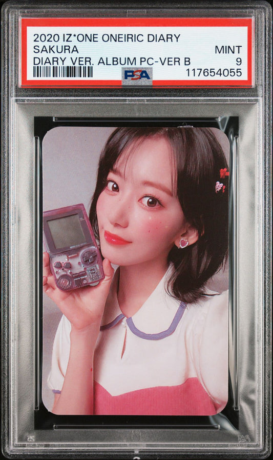 2020 IZ*ONE 3RD MINI ALBUM ONEIRIC DIARY DIARY VERSION PHOTOCARDS SAKURA VERSION B MINT PSA 9