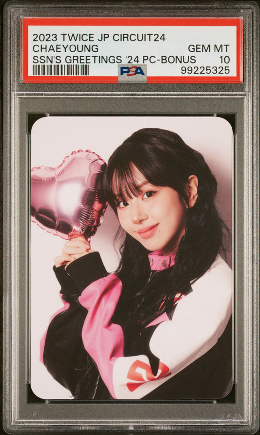 CHAEYOUNG TWICE JP CIRCUIT 24 SEASON'S GREETINGS 2024 BONUS PHOTOCARD GEM MINT PSA 10