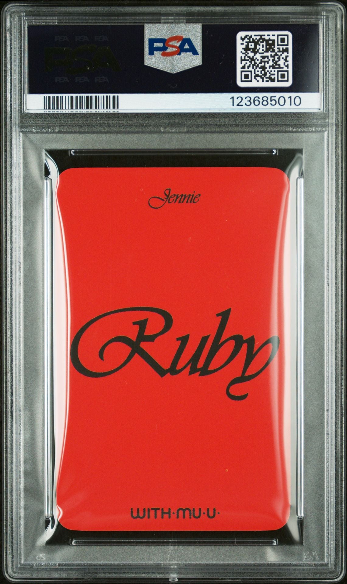 JENNIE 1ST STUDIO ALBUM RUBY WITHMUU FAN SIGN EVENT PHOTOCARDS JENNIE WITHMUU FAN SIGN PC-VER A GEM MINT PSA 10