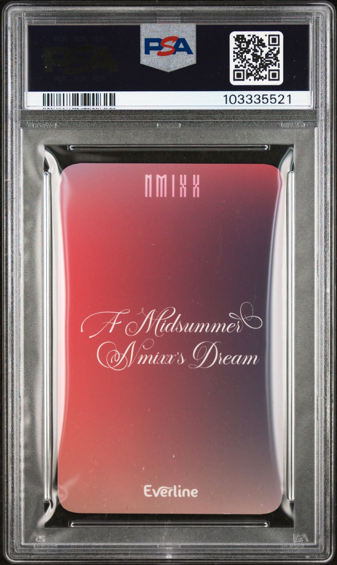 JIWOO 2023 NMIXX 3RD SINGLE ALBUM A MIDSUMMER DREAM EVERLINE LUCKY DRAW PHOTOCARD-VER A GEM MINT PSA 10