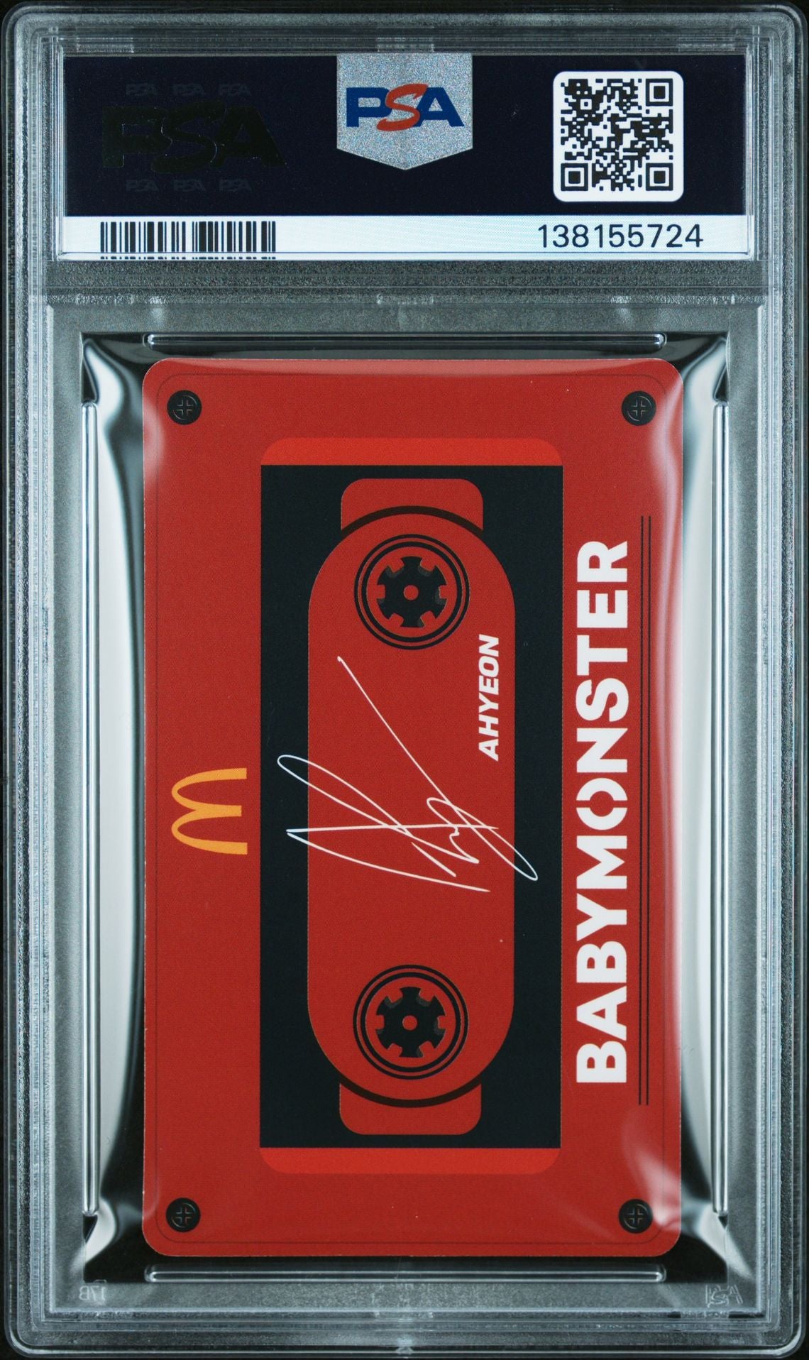 AHYEON 2025 MCDONALD'S X BABYMONSTER CASSETTE PHOTOCARD GEM MINT PSA 10