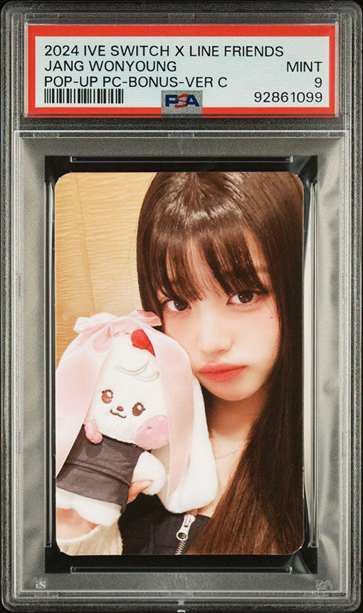 2024 IVE IVE SWITCH X LINE FRIENDS POP UP BONUS JANG WONYOUNG PHOTOCARD MINT PSA 9