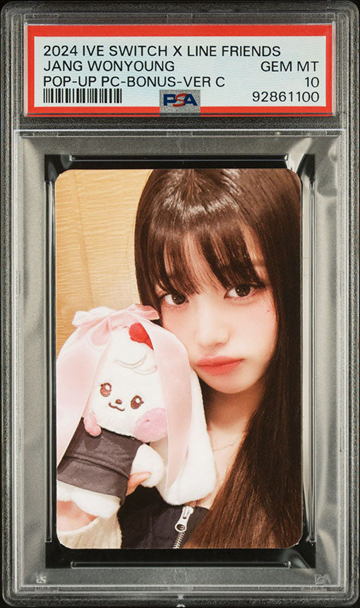 2024 IVE IVE SWITCH X LINE FRIENDS POP UP BONUS JANG WONYOUNG PHOTOCARD GEM MINT PSA 10