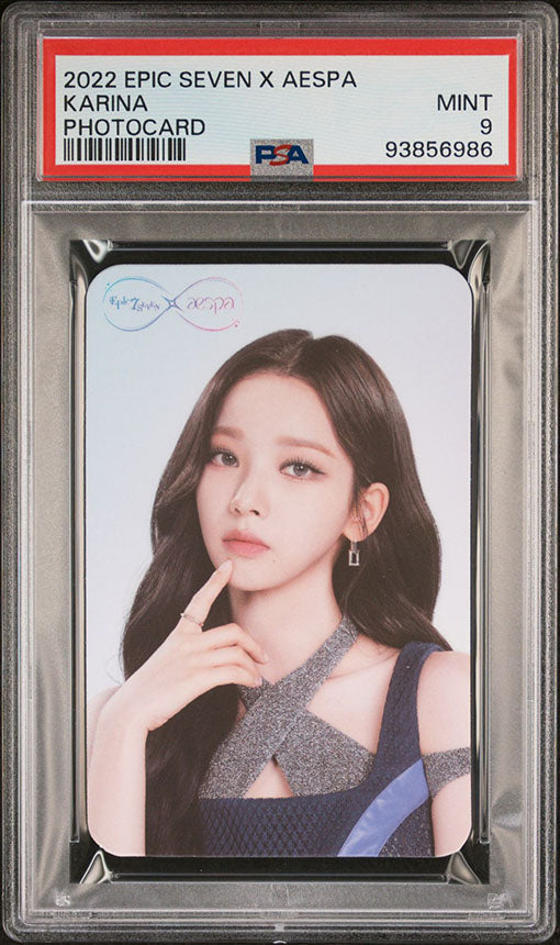 2022 EPIC SEVEN X AESPA KARINA PHOTOCARD MINT PSA 9