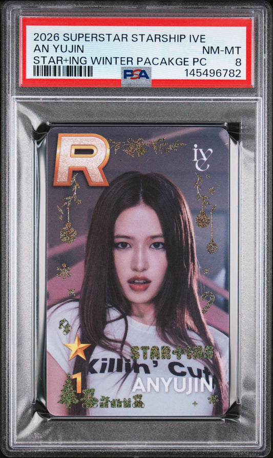 AN YUJIN 2026 SUPERSTAR STARSHIP IVE STAR+ING WINTER PACKAGE PHOTOCARD NM-MT PSA 8