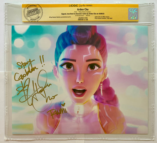 ARDEN CHO "RUMI" FROM NETFLIX K-POP DEMON HUNTERS CGC AUTHENTICATED SIGNED 8X10 WITH MOVIE LINE INSCRIPTION STAY GOLDEN!!