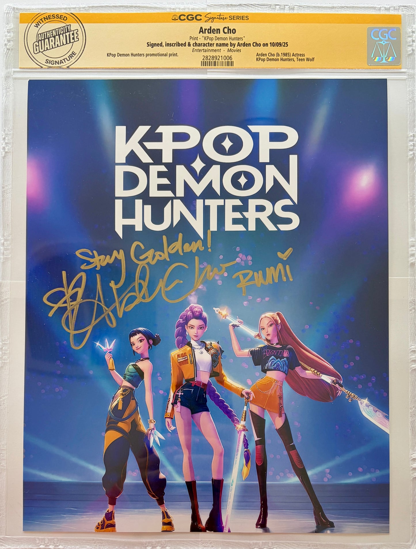 ARDEN_CHO_RUMI_FROM_NETFLIX_K-POP_DEMON_HUNTERS_CGC_AUTHENTICATED_SIGNED_8X10_WITH_MOVIE_LINE_INSCRIPTION_WITH_STAY_GOLDEN