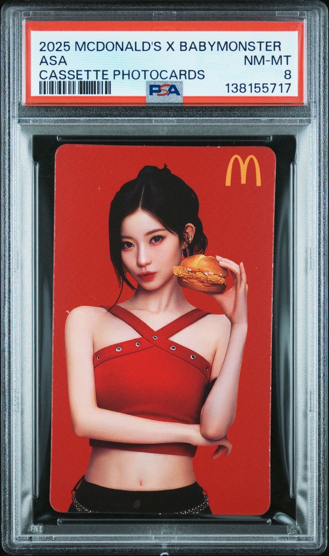 ASA 2025 MCDONALD'S X BABYMONSTER CASSETTE PHOTOCARD NM - MINT PSA 8