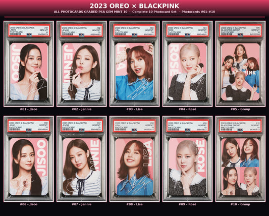 BLACKPINK X OREO COMPLETE SET OF #1-#10 ALL IN GEM MINT PSA 10