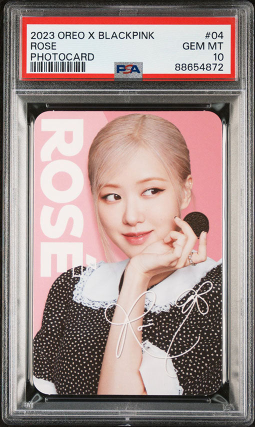 2023 OREO X BLACKPINK #04 ROSE PHOTOCARD  GEM MINT PSA 10 KPOP GRADED PC