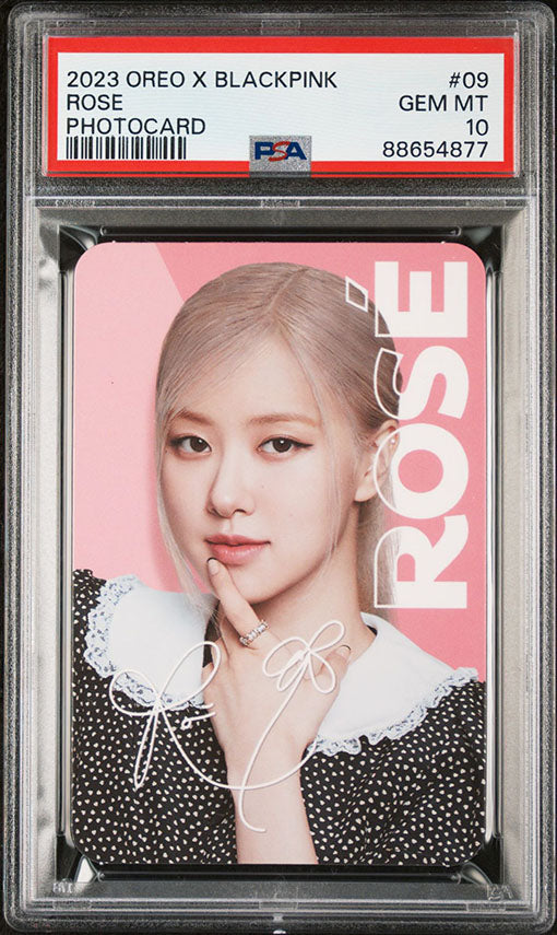 2023 OREO X BLACKPINK #09 ROSE PHOTOCARD  GEM MINT PSA 10 KPOP GRADED PC