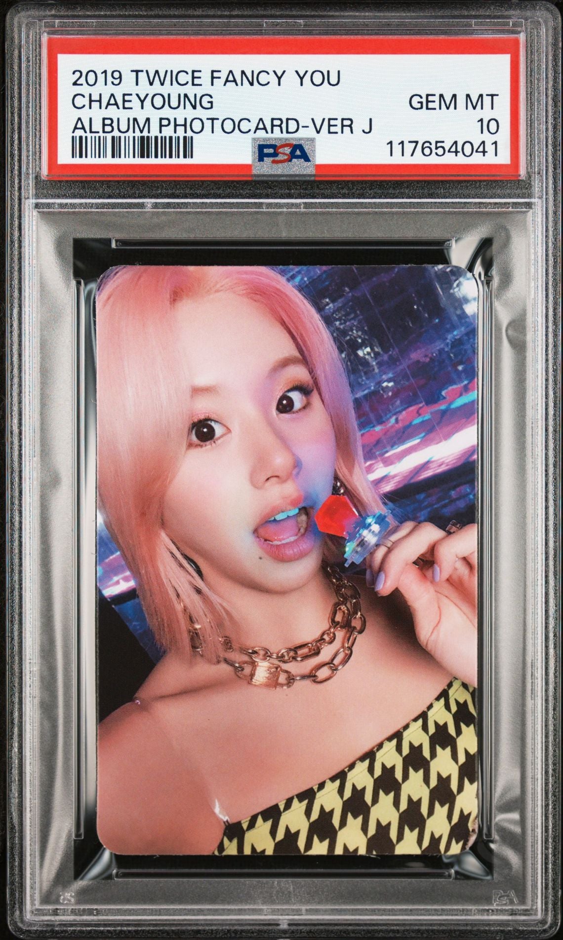 CHAEYOUNG TWICE 7TH MINI ALBUM FANCY YOU PHOTOCARDS ALBUM PHOTOCARD-VER J GEM MINT PSA 10
