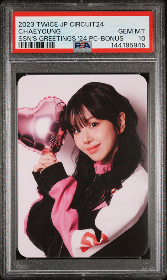 CHAEYOUNG TWICE JP CIRCUIT 24 SEASON'S GREETINGS 2024 BONUS PHOTOCARD GEM MINT PSA 10
