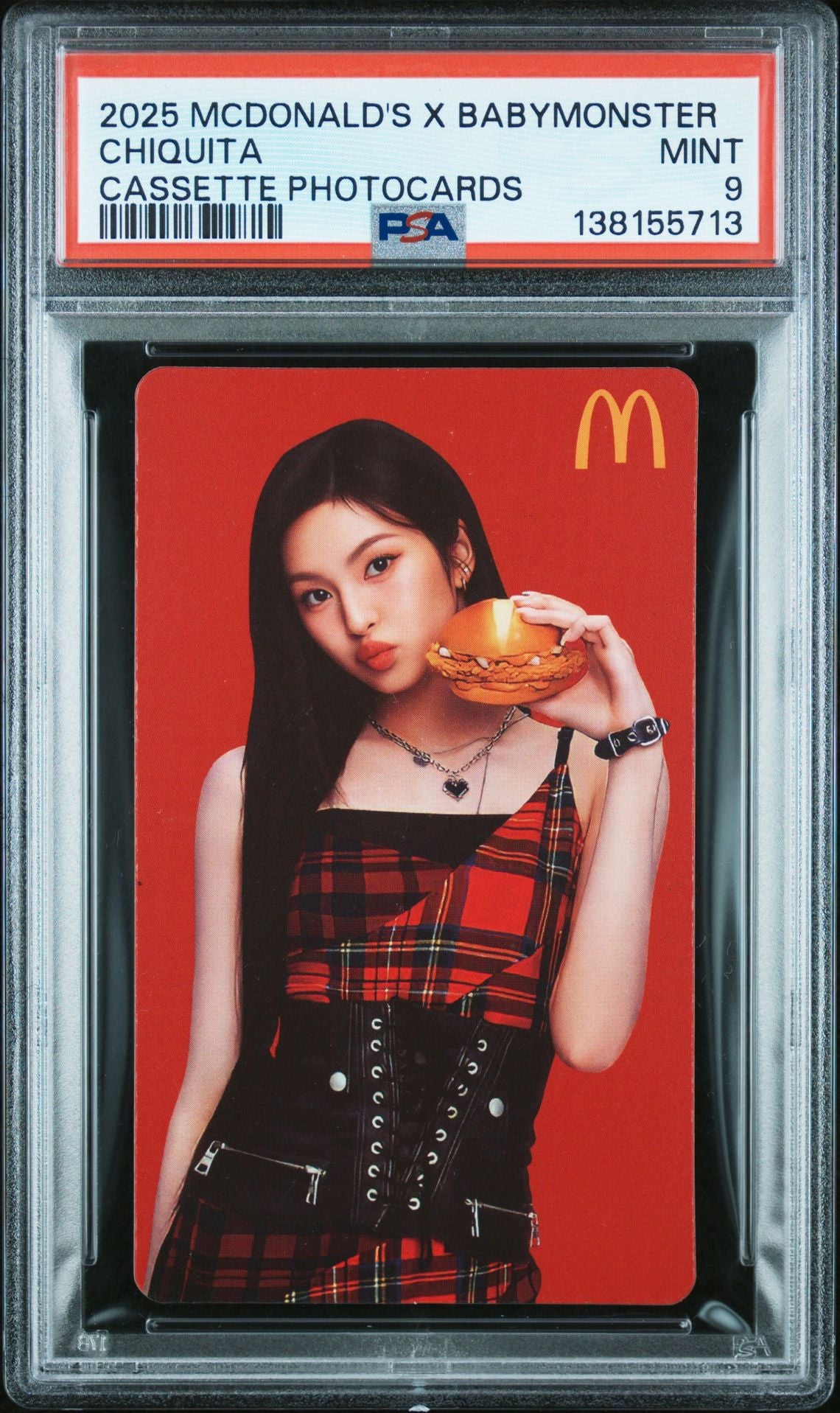 CHIQUITA MCDONALD'S X BABYMONSTER CASSETTE PHOTOCARD MINT PSA 9