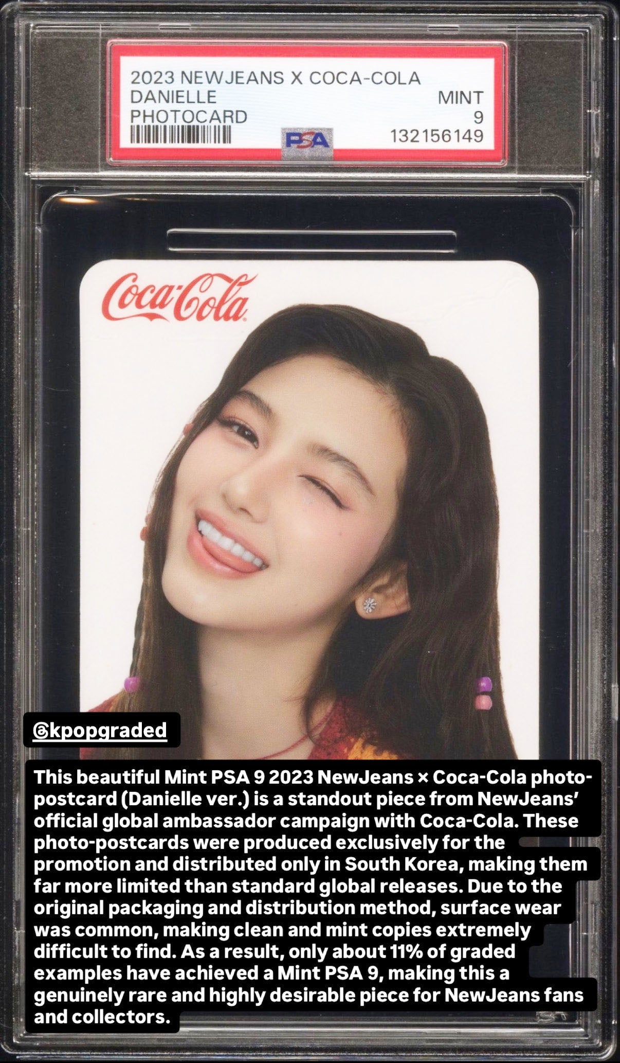 DANIELLE 2023 NEWJEANS X COCA-COLA PHOTOCARDS MINT PSA 9
