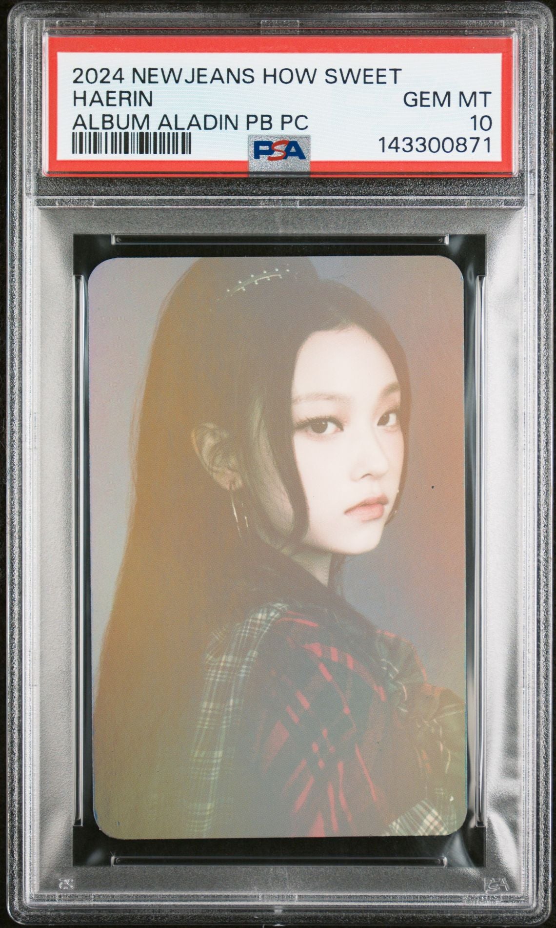 HAERIN 2024 NEWJEANS HOW SWEET STANDARD VERSON PURCHASE BONUS ALADIN PHOTOCARD GEM MINT PSA 10