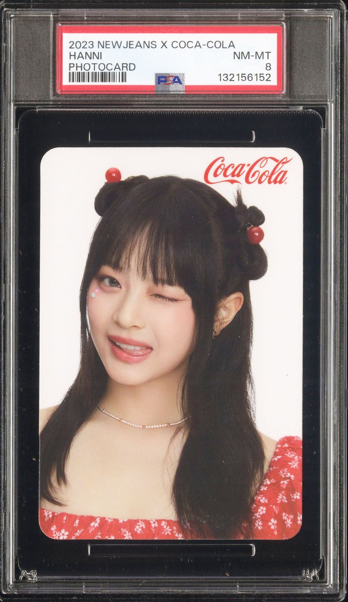 HANNI 2023 NEWJEANS X COCA-COLA PHOTOCARDS NEAR MINT - MINT PSA 8