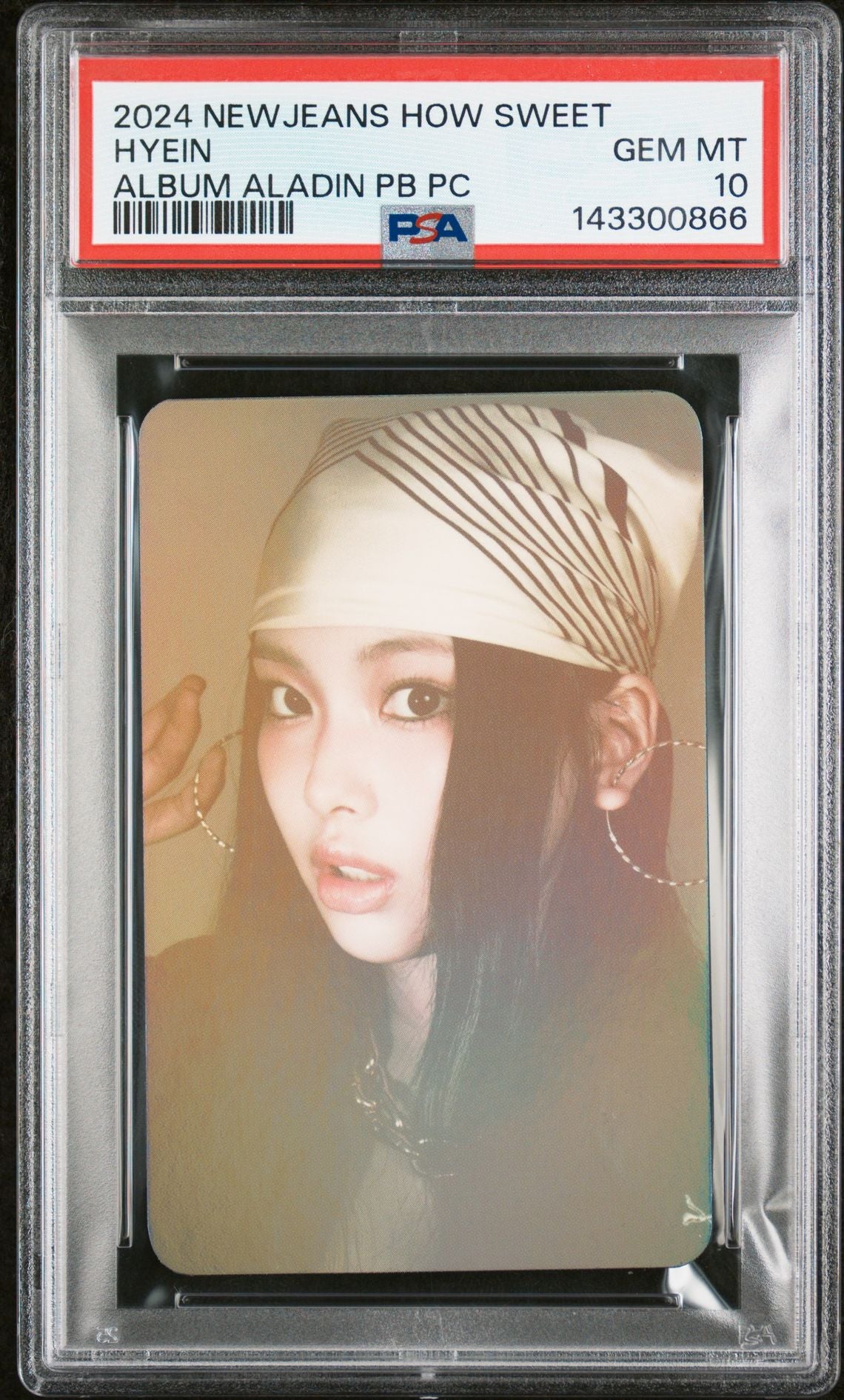HYEIN 2024 NEWJEANS HOW SWEET STANDARD VERSON PURCHASE BONUS ALADIN PHOTOCARD GEM MINT PSA 10