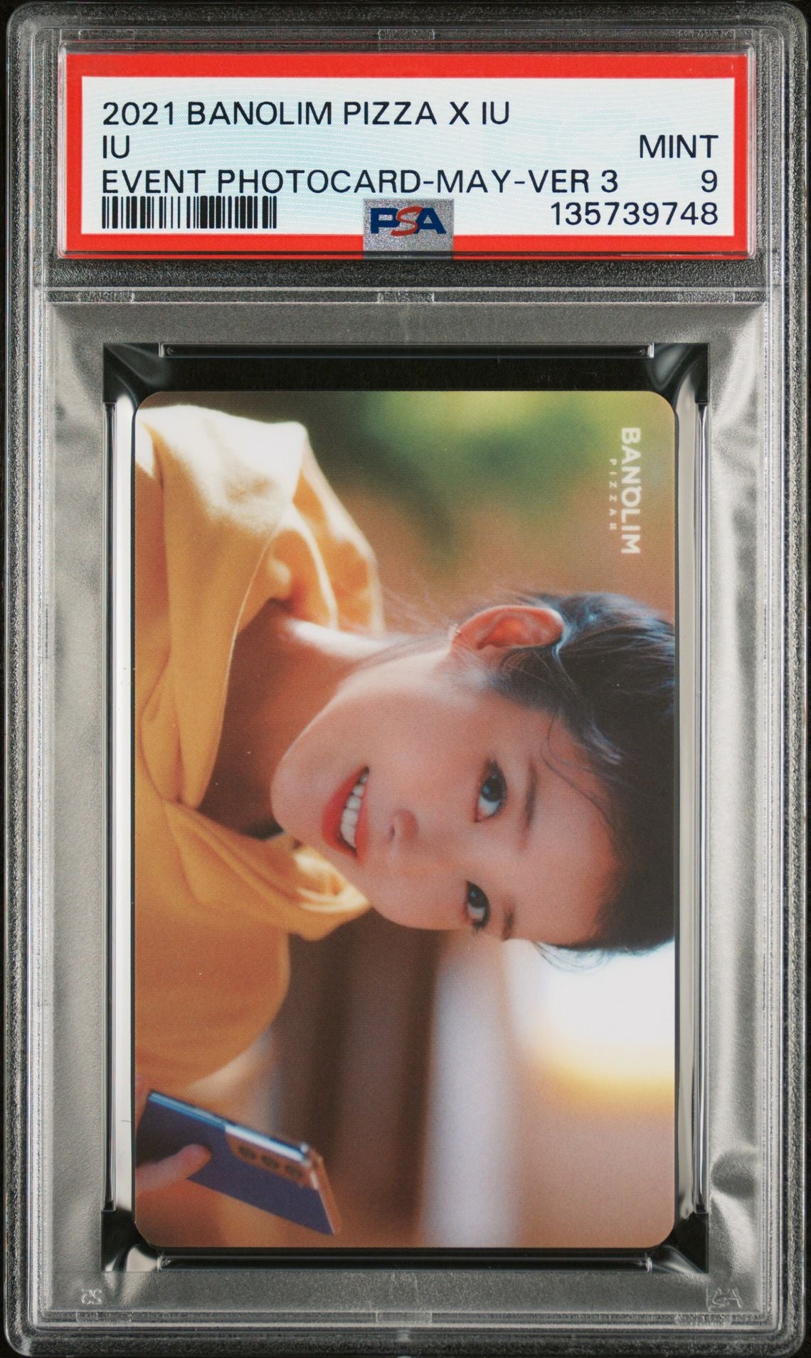 IU 2021 BANOLIM PIZZA X IU EVENT PHOTOCARDS MAY-VERSION 3 MINT PSA 9