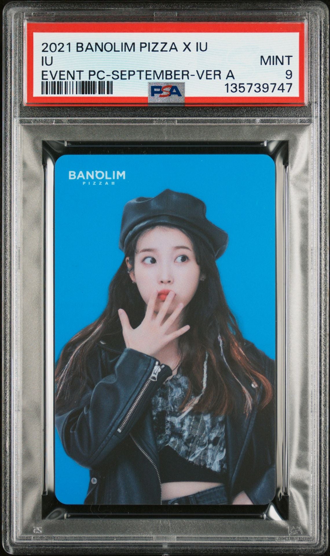 IU 2021 BANOLIM PIZZA X IU EVENT PHOTOCARDS SEPTEMBER-VERSION A MINT PSA 9
