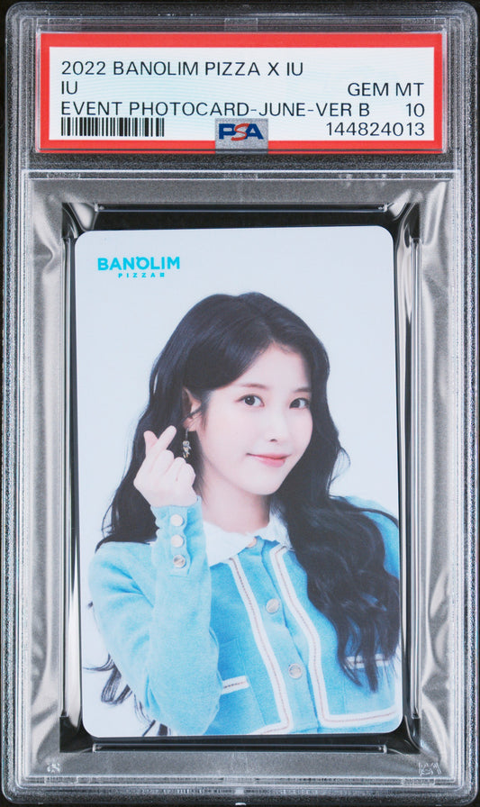 IU 2022 BANOLIM PIZZA X IU EVENT PHOTOCARD JUNE VERSION B GEM MINT PSA 10