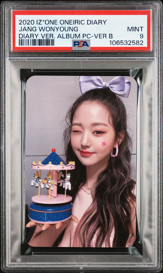 JANG WONYOUNG 2020 IZ*ONE 3RD MINI ALBUM ONEIRIC DIARY DIARY VERSION PHOTOCARDS VERSION B MINT PSA 9