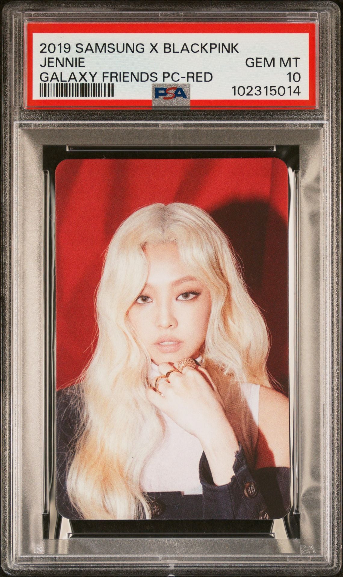 JENNIE  2019 SAMSUNG GALAXY FRIENDS X BLACKPINK GALAXY FRIENDS PC-RED GEM MINT PSA 10