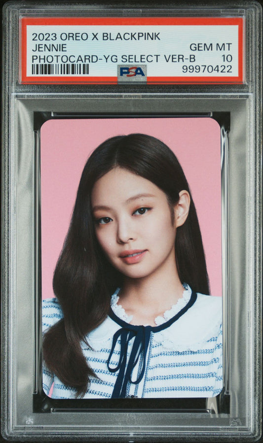 JENNIE 2023 OREO X BLACKPINK YG SELECT EXCLUSIVE PHOTOCARD VERSION B GEM MINT PSA 10