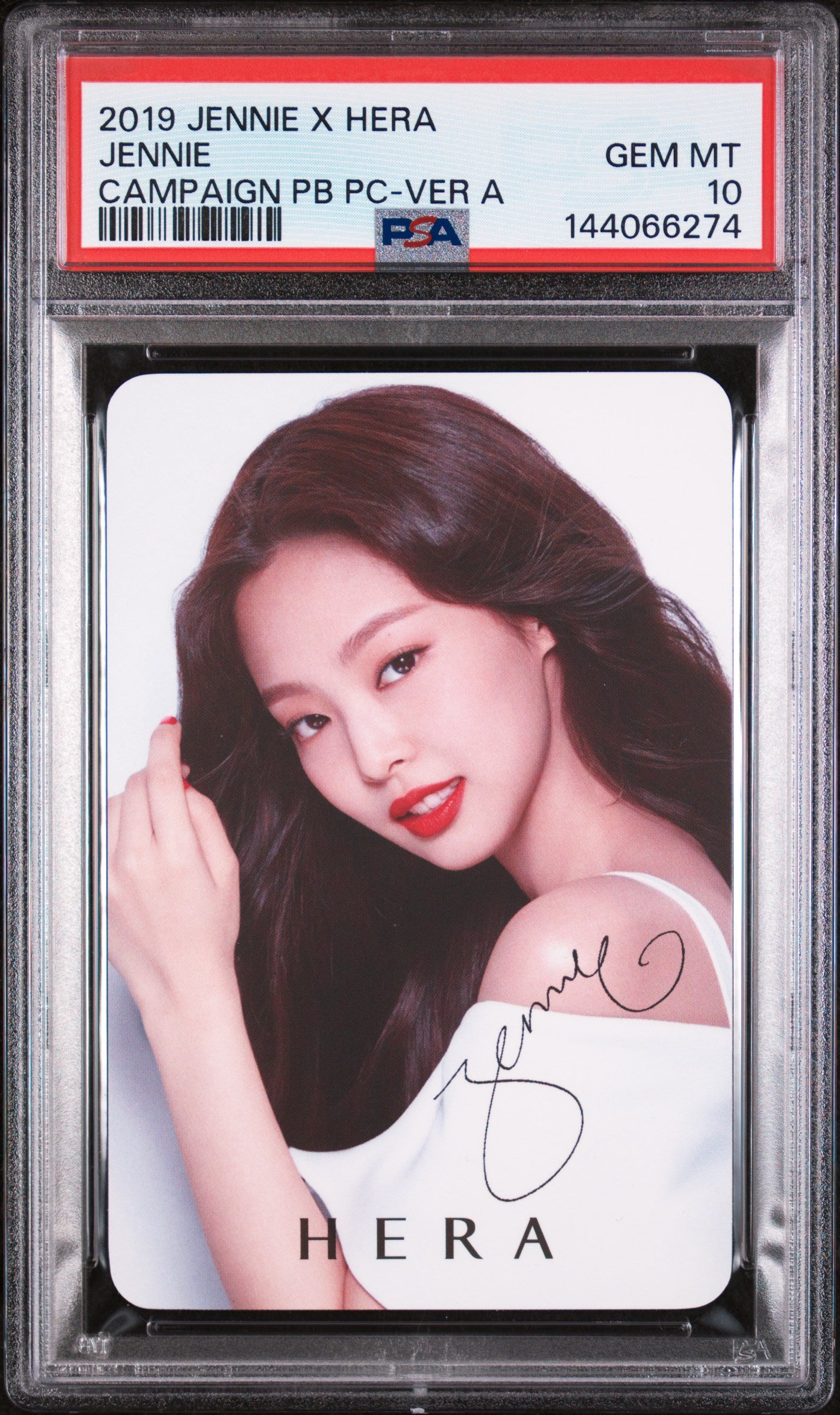 JENNIE X HERA 2019 CAMPAIGN PURCHASE BONUS PHOTOCARD VERSION A GEM MINT PSA 10
