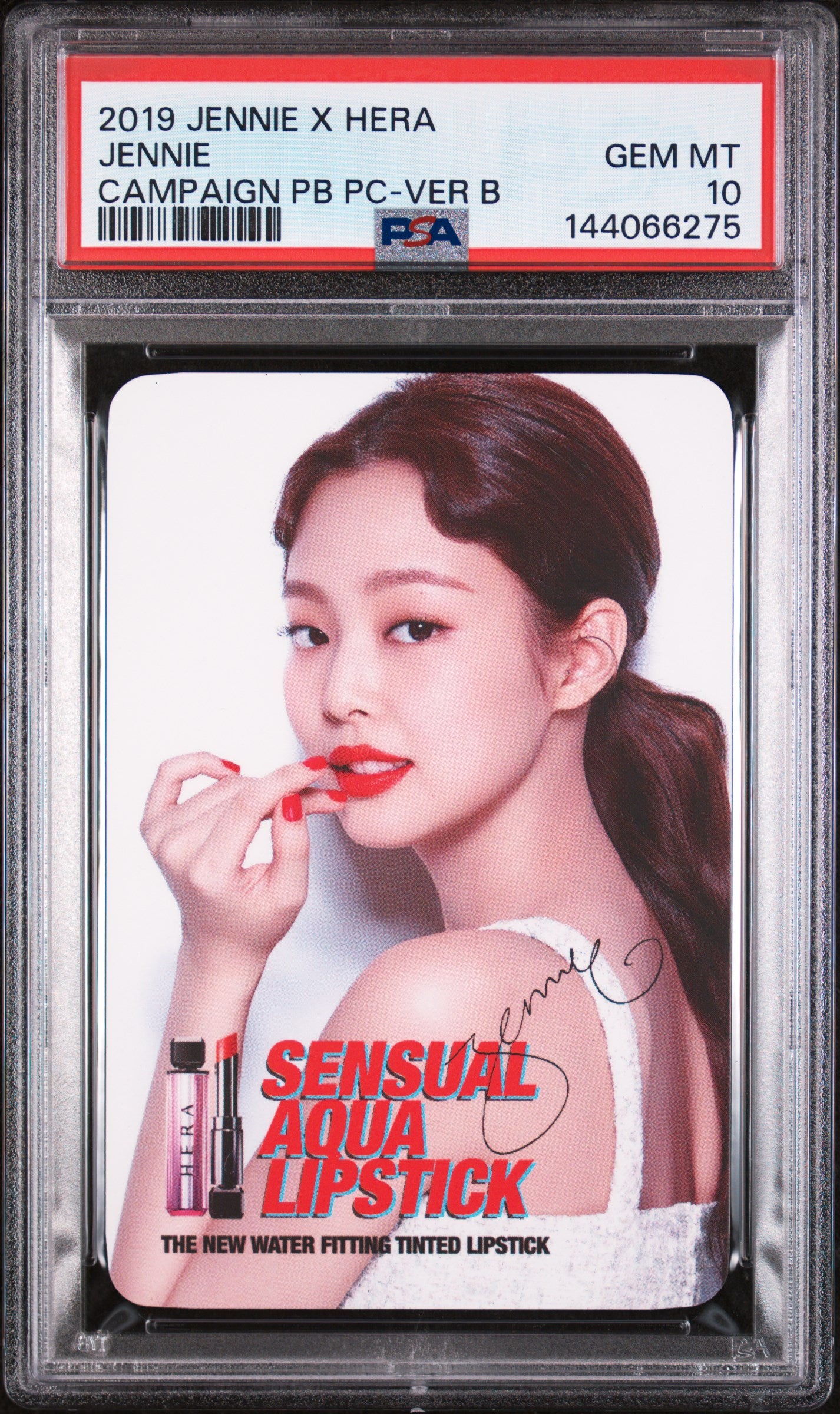 JENNIE X HERA 2019 CAMPAIGN PURCHASE BONUS PHOTOCARD VERSION B GEM MINT PSA 10 