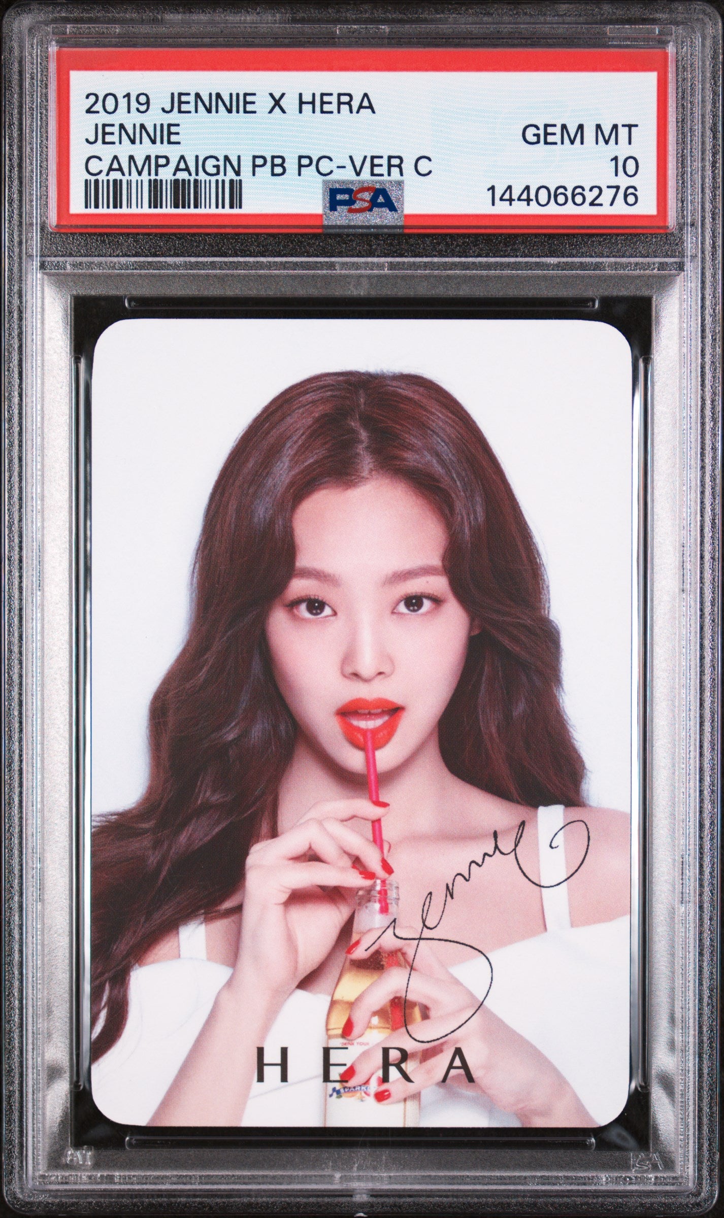 JENNIE X HERA 2019 CAMPAIGN PURCHASE BONUS PHOTOCARD VERSION C GEM MINT PSA 10 