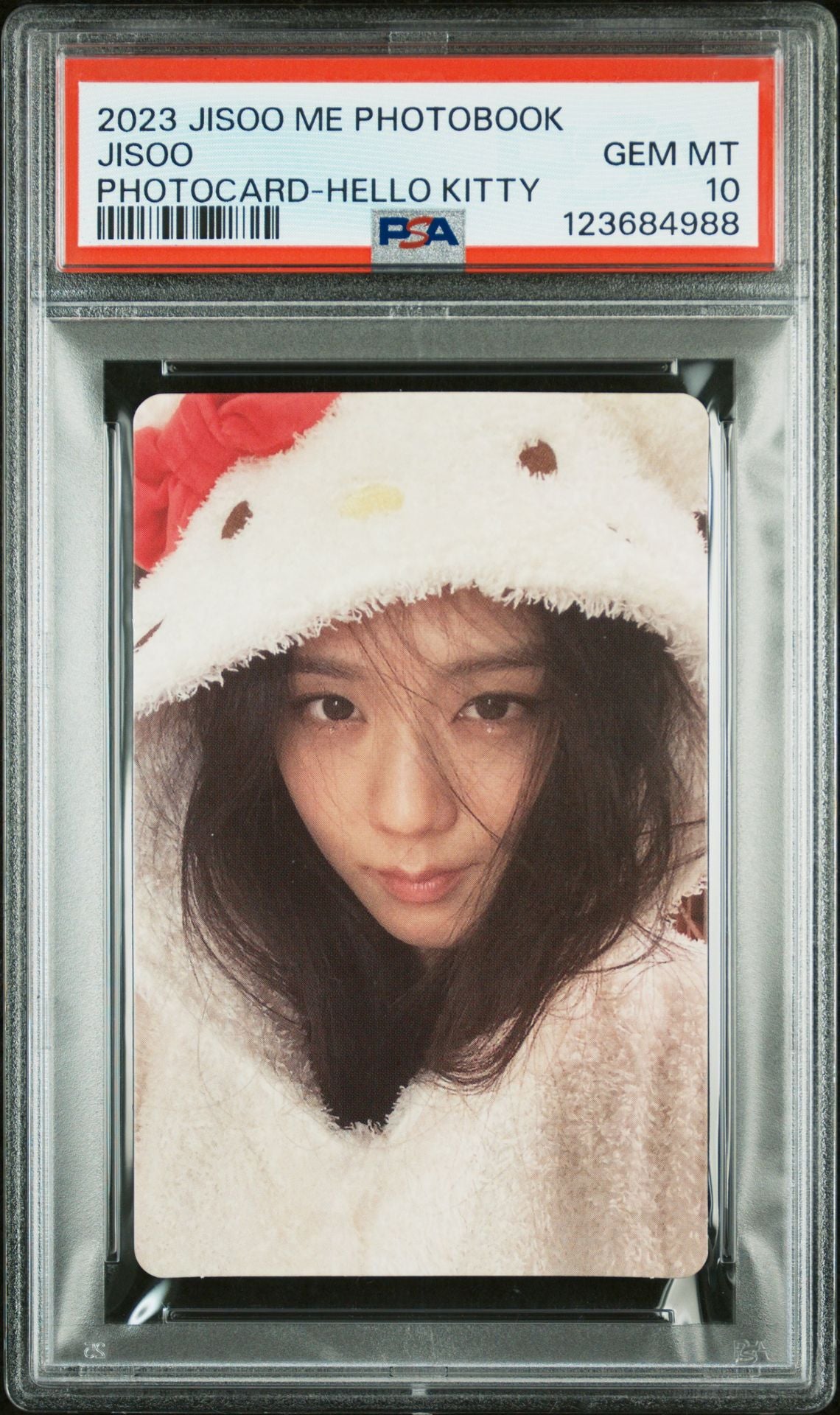 JISOO 2023  1ST SINGLE ALBUM [ME] EXCLUSIVE PHOTOBOOK PHOTOCARD - HELLO KITTY GEM MINT PSA 10