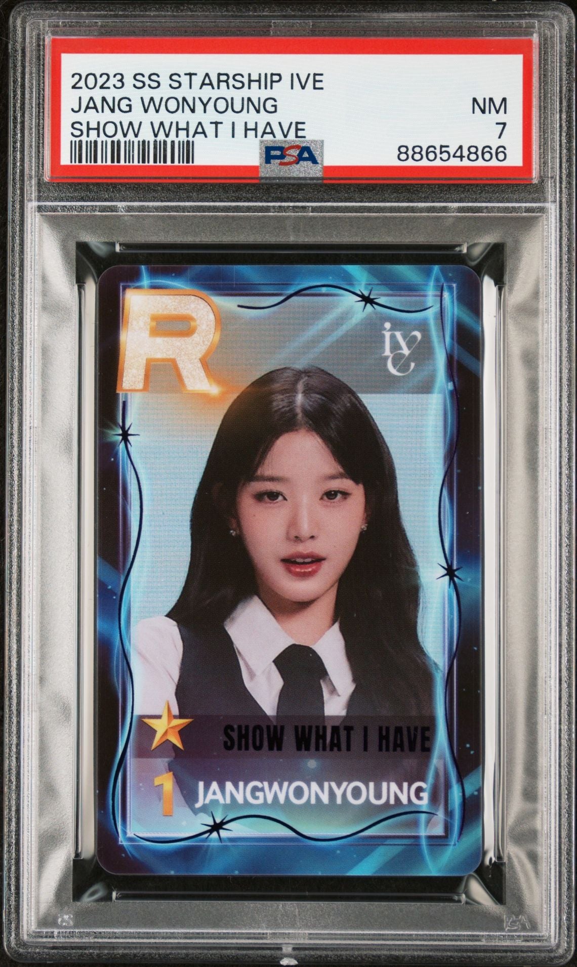 2023 SS STARSHIP IVE JANG WONYOUNG SHOW WHAT I HAVE PHOTOCARD NEAR MINT PSA 7