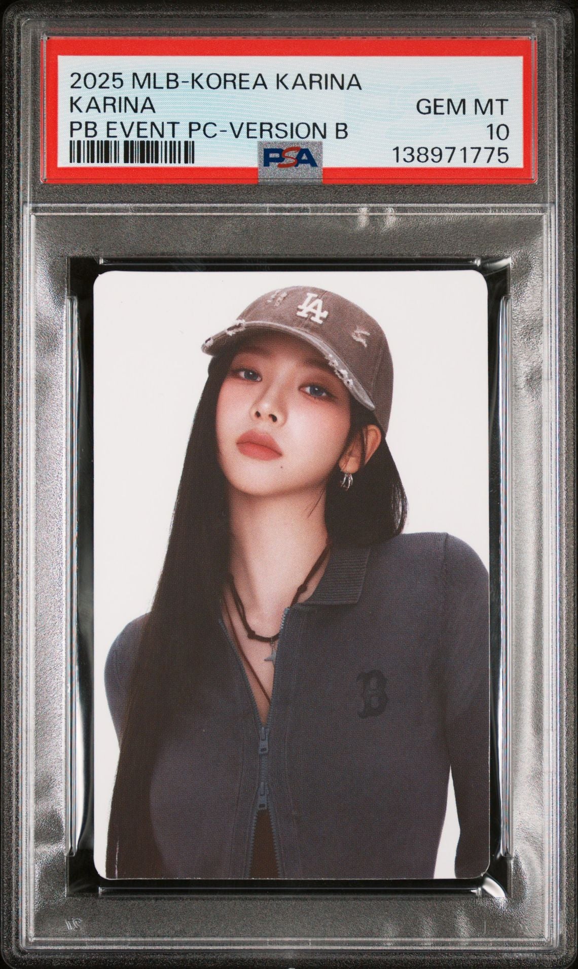 KARINA 2025 MLB-KOREA PURCHASE BONUS EVENT PHOTOCARD VERSION B GEM MINT PSA 10 