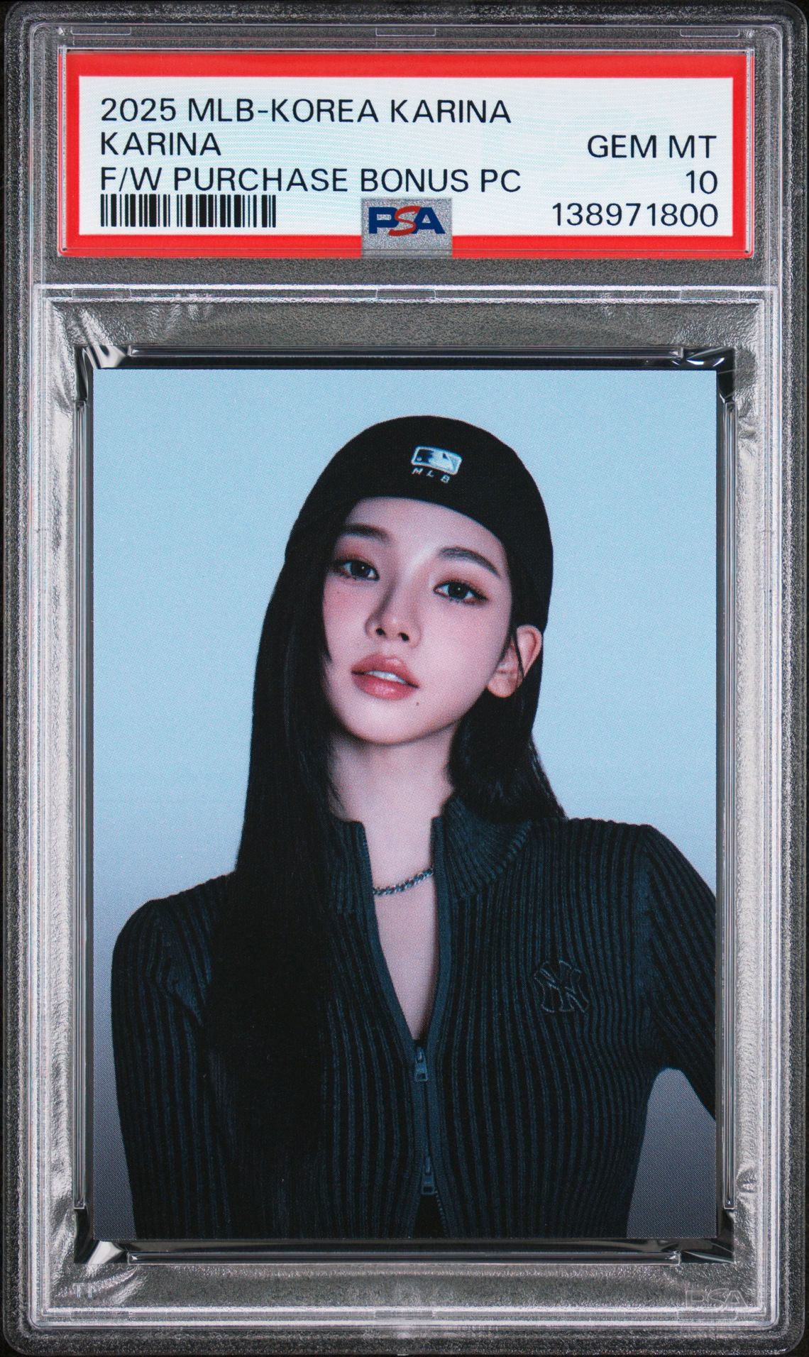 KARINA 2025 MLB KOREA KARINA FALL/WINTER PURCHASE BONUS PHOTOCARD GEM MINT PSA 10