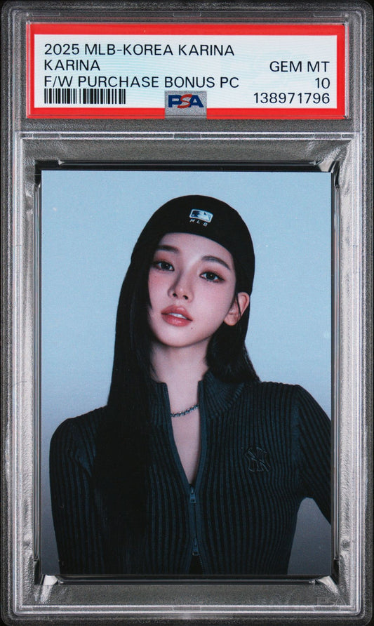 KARINA MLB-KOREA KARINA FALL/WINTER PURCHASE BONUS PHOTOCARD GEM MINT PSA 10