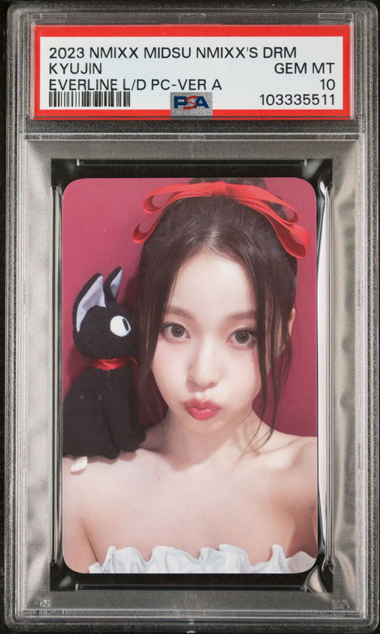 KYUJIN 2023 NMIXX 3RD SINGLE ALBUM A MIDSUMMER DREAM EVERLINE LUCKY DRAW PHOTOCARD EVERLINE LUCKY DRAW PC-VER A GEM MINT PSA 10