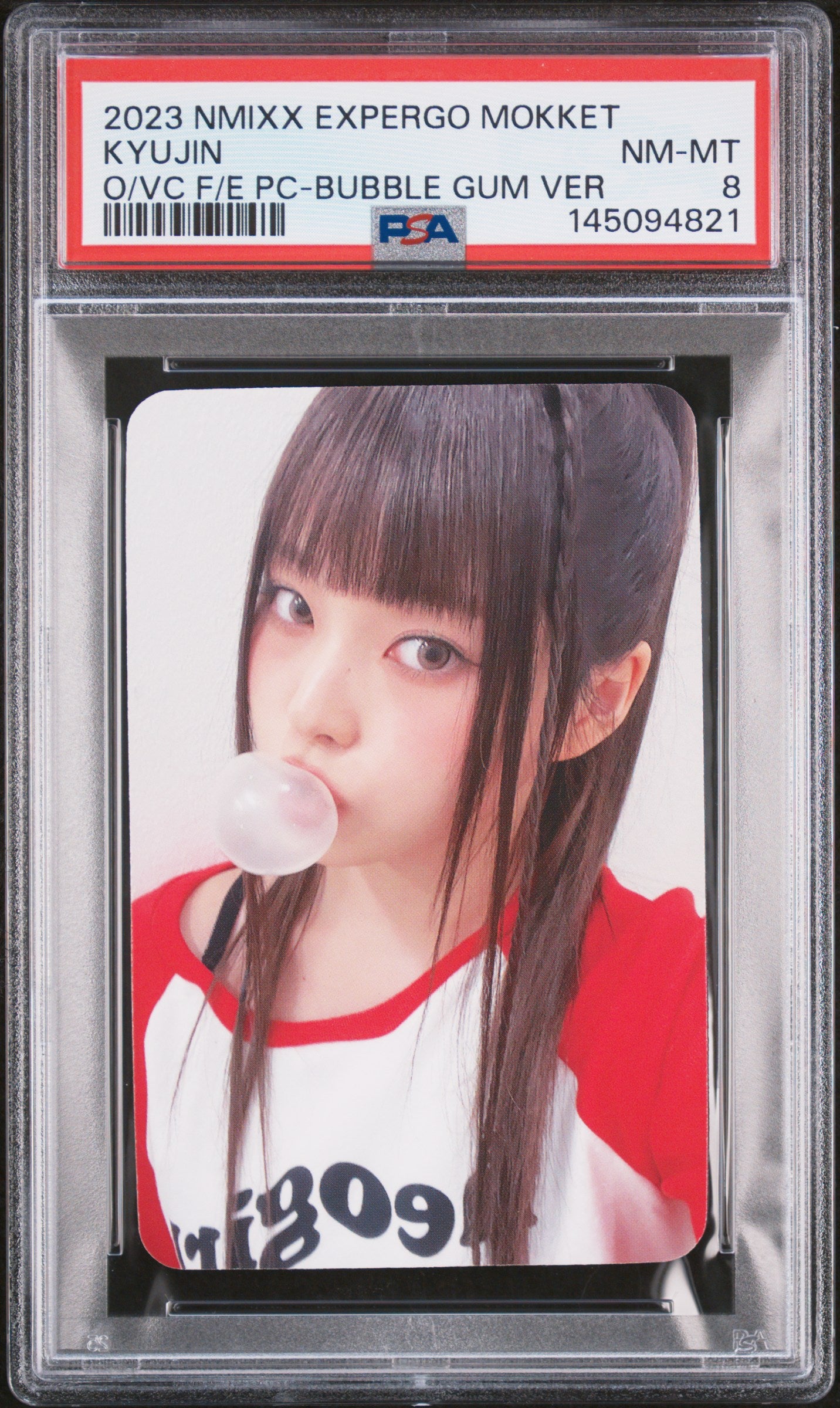KYUJIN NMIXX 1ST EP EXPERGO MOKKET VIDEO CALL & OFF-LINE FANSIGN EVENT BUBBLE GUM VER. NEAR MINT - MINT PSA 8